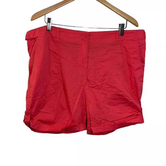 Nautica Pink Shorts Plus Size 18 Cuffed Hem Stretch Cotton Spring Summer Bottoms - Picture 1 of 4